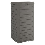 31 Gallon Kitchen Waste Bin with Lid and Drip Tray for Easy Cleaning-Perfect，Resin Outdoor Trash Can for 33-40 Gal Trash Bag, Outdoor Trash Can for Patio,Black Kitchens, and Outdoor Entertaining