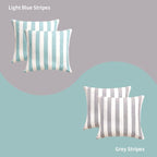 Pack of 2 Decorative Outdoor Throw Pillows 23" x 23" Square Garden Cushion for Patio Sofa Thick Cushion for Couch,Sofa,Black Stripes