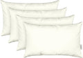 RSH DECOR: Sunbrella Lumbar Throw Pillows Set of 4 | 20" x 12" | Water and Fade-Resistant Performance Fabric | Outdoor Pillow Covers with Down-Alternative Inserts | Canvas White