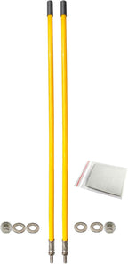 Snow Plow Blade Markers Guides Kit 24''304 Stainless Steel Vertical Stud Mount Joint Never Break Never Rust High Visibility Fit for Boss Western plows and More (Yellow)