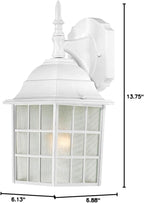 Nuvo Lighting 60/4904 Adams One Light Wall Lantern/Arm Down 100 Watt A19 Max. Frosted Glass White Outdoor Fixture