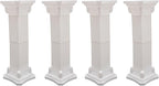 Roman Columns Wedding Stand Pillar Plant Stand Plastic Greek Statue Pedestal Flower Pot Holder Decor, Event Party Elegant Decorative Column (White, 4Pcs, 11.81x35.43 Inch)