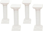 Roman Columns Wedding Column Stand Roman Pillar Plant Stand Plastic Greek Column Statue Pedestal Flower Pot Holder Decor, Wedding Event Party Elegant Decorative Column (White, 4Pcs, 11.4x31.5 Inch)
