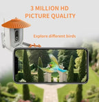Smart Bird Feeder with Camera Wireless Outdoor, Solar-Powered, Infrared Light captures Movement Trajectory, Smart Bird House with Cam, 2K Live View, Ideal Present for Backyard Birder (Orange)