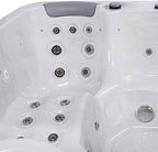 Bueno Spa Jersey 6 - Person 46 - Jet Acrylic Hot Tub with New Arctic Max Insulation, Ozonator, and Cover in Ice White
