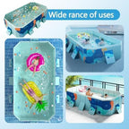 Premium 9.8ft Rectangular Above Ground Pool - Foldable Outdoor Swimming Pool for Backyard, Garden Parties, Kids & Dogs, Easy Setup & Portable Fun