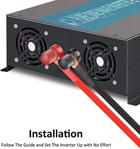 WZRELB 1500W 48V 120V Pure Sine Wave Power Inverter with 2 AC Outlets,Car Inverter