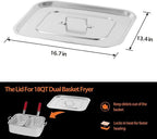 18 QT Deep Fryer Lid Aluminum Fryer Cover 16.5"×13.4" Ideal for Fryer