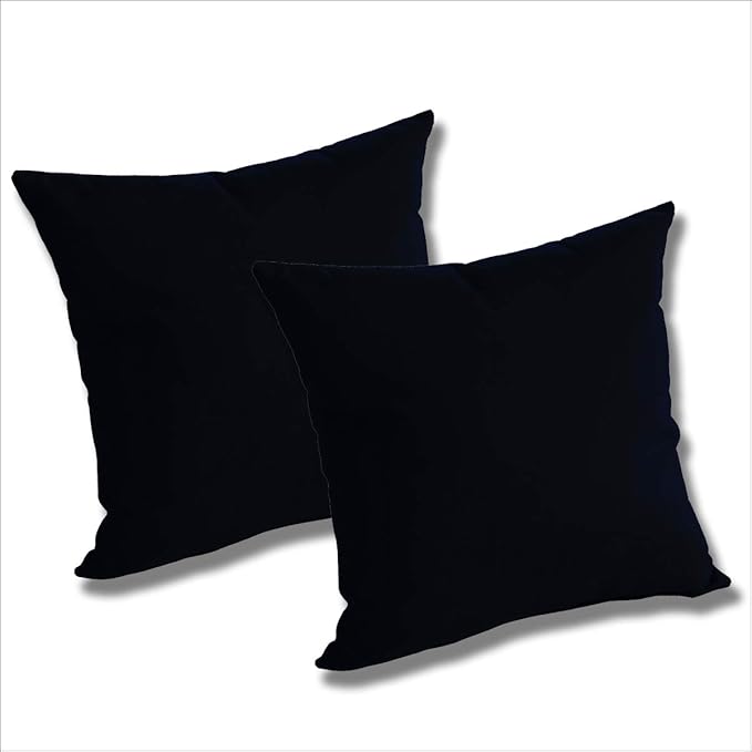 Comfort Classics Set of 2 Sunbrella Outdoor/Indoor Throw Pillows Inc. (Raven Black)