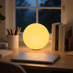 LED Glowing Ball Light, 8-in RGB Color Changing LED Orb Night Light Mood Lamp for Kid, 16 Colors 4 Lighting Modes & 8 Brightness Sphere Lamp w/Remote, Rechargeable Outdoor Globe Lights for Home Patio