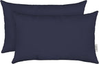 RSH DECOR: Sunbrella Lumbar Throw Pillows Set of 2 | 20" x 12" | Water and Fade-Resistant Performance Fabric | Outdoor Pillow Covers with Down-Alternative Inserts | Canvas Navy Blue