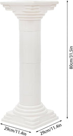 Roman Columns Wedding Column Stand Roman Pillar Plant Stand Plastic Greek Column Statue Pedestal Flower Pot Holder Decor, Wedding Event Party Elegant Decorative Column (White, 4Pcs, 11.4x31.5 Inch)