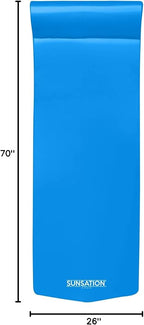 TRC Recreation Sunsation Vinyl Coated Foam Swimming Pool Float Mat Adult Lounger with Built-in Roll Pillow