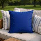 RSH DECOR: Sunbrella Square Throw Pillows Set of 2 | 17" x 17" | Water and Fade-Resistant Performance Fabric | Outdoor Pillow Covers with Down-Alternative Inserts | Canvas True Blue