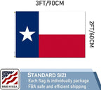 Texas State Flags 2x3 Outdoor Heavy Duty Double Sided Nylon Vivid Color Anti-Fading with 2 Brass Grommets for Home/Company/Indoor Outdoor Decoration