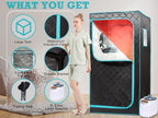 Portable Steam Sauna– Red Light Therapy Home Sauna Tent with 3L & 1500W Steamer, Remote Control Time & Temperature Settings, Foldable Chair Included for Relaxation