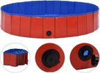 Foldable Dog Swimming Pool, Foldable Pet Swimming Pool, Portable Dog Pool, Bath Pool Collapsible Dog Pet Pool Bathing Tub, 63"x11.8" PVC Red