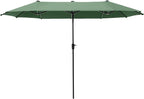 PHI VILLA 13ft Large Patio Umbrellas, Double-Sided Outdoor Market Rectangle Umbrella for Outside, Mint Green
