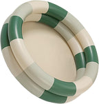 Inflatable Baby Retro Swimming Pool Family Cute Style Thickened Water Pool for Kids Indoor Outdoor Play (Green Stripe)