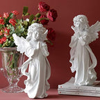 YUEOECOR Praying Angel Figurine, Waterproof Angel Wings Statue, Garden Memorial Angel, Resin Praying Angel Figurine for Home Decor or Garden