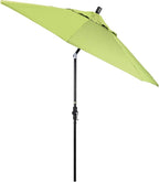 California Umbrella 9' Round Aluminum Pole Fiberglass Rib Market Umbrella, Crank Lift, Collar Tilt, Black Pole, Sunbrella Spectrum Mist