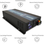 WZRELB 3500W Remote 12V 120V Pure Sine Wave Solar Power Inverter With Remote Control Switch, RBP350012VCRT