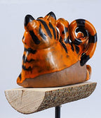 Ceramic Garden Decor - Cat Lawn Stake - Outdoor Statue - Perfect, Unique Gifts for Gardeners Woman, Men, Yard Gifts - Handmade, Frostproof