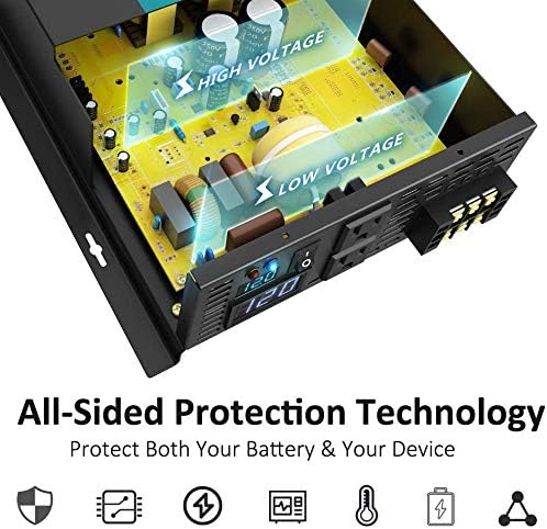 WZRELB 5000W 36V 120V Pure Sine Wave Power Inverter with 2 AC Outlets,Remote Control, Car Inverter