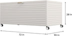 MIRADOR 281 Gallon Large Outdoor Metal Deck Box with Wheels, Storage Box with Lid for Patio Furniture, Garden Tools, Outdoor Cushion, Latte