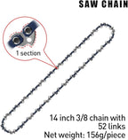 14-Inch Chainsaw Chain 4-Pack – 3/8" LP Pitch, .050" Gauge, 52 Drive Links, Semi-Chisel Replacement Chain for 14" Electric Mini Chainsaw and Pole Pruner
