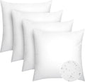 Pack of 4 18x18 Outdoor Pillow Inserts, Water Resistant Throw Pillow Inserts, Cushion Inner Pads for Patio, Furniture, Sofa, Bed, Living Room, Garden Decorative Waterproof Pillow Inserts