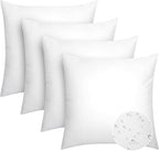Pack of 4 18x18 Outdoor Pillow Inserts, Water Resistant Throw Pillow Inserts, Cushion Inner Pads for Patio, Furniture, Sofa, Bed, Living Room, Garden Decorative Waterproof Pillow Inserts
