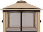 MASTERCANOPY 10x10FT Outdoor Patio Gazebo with Mosquito Netting for Backyard, Patio, Garden Beige