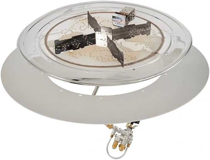 The Outdoor GreatRoom Company Round DIY Hardscape Gas Fire Pit Kit (DIY-42RD-K), 42-Inch