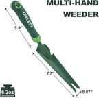 Hand Weed Puller Tool, 5-in-1 Multipurpose Garden Trowel with Soft Handle, Weeding Tool with Serrated Edges Measuring Scale for Easy Weeder Removal, Planting, Transplanting, Digging, Cutting
