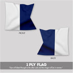 AGAS Alpha Code A Marine Signal 1.5x2 Ft Flag - Printed 200D Nylon - Canvas Header - Brass Grommets - Colorfast & Stitched Edges - Nautical Boat Flag - Naval Code Signal Flag.