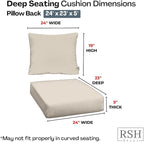 RSH DECOR Deep Seating Cushion with Pillow Back | 24” x 23” x 4" Seat | Water and Fade-Resistant Spun Fabric | Made in USA | Outdoor Chair Cushion Set for Patio Furniture (Kiwi Green)