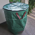 79 Gallons Lawn Leaf Bags, Yard Waste Bag, Reusable Gardening Leaf Collet Bag, Patio Garden Weed Bag, Leaf Collector Storage Bin, Trash Can with Lid & 4 Handles - Extra Large & Heavy Duty Leaf Bag
