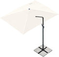 Sunnyglade 10x13Ft Cantilever Patio Umbrella Rectangular Deluxe Offset 360°Rotation & Integrated Tilting System Hanging Umbrella for Market Garden Deck Pool Backyard Patio (Beige, 10 x 13 ft)