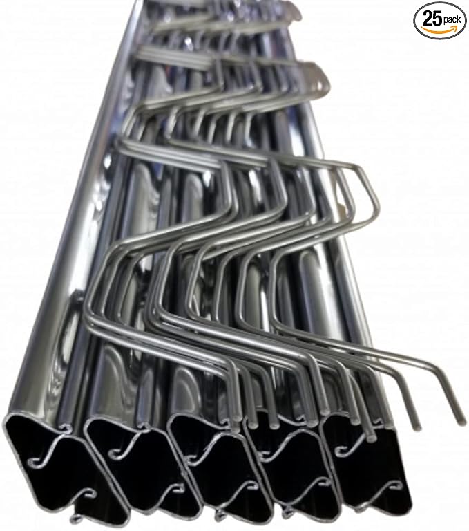 Farm Plastic Supply - Spring Wire & Lock Channel - (25 Pack) - Steel 6.5 ft Spring Lock Track & U-Channel Bundle for Greenhouse Plastic Polyethylene Film or Shade Cloth