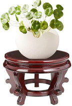Happyyami Indoor Plants Wood Stool Plant Stand Chinese Style Flower Pot Display Rack Garden Planter Support Tabletop Vase Fish Tank Base Handicraft Figurine Pedestal Riser Holder for Home Greenery