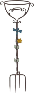 Metal Gazing Globe Stand, 30.7”H Garden Gazing Ball Stands for 10inch Gazing Balls, Vintage Dragonfly Gazing Ball Display Holder with Trident Base, Glass Ball Holder for Outdoor Yard Courtyard Lawn