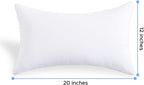 12 x 20 Outdoor Pillow Inserts Set of 2 Waterproof Rectangular Lumbar Support White Decorative Throw Pillow Inserts for Couch Sofa Beds Patio Furniture Cushions