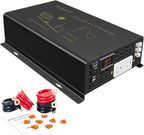 WZRELB 2500W Pure Sine Wave Power Inverter 12VDC to 120VAC 60HZ Dual AC Outlets 2× 2.4A USB Port&Hardwire Terminal Off-Grid Solar Converter RV Trucks Home