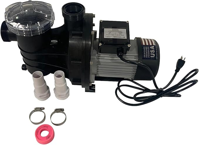 FibroPool Sand Filter Pump System For Above Ground Swimming Pools - Designed and Assembled in USA - Hose Adapters Included - High Efficiency - FSP Series (FSP18) Black