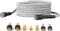 Giraffe Tools Pressure Washer Hose 25FT X 1/4", 3200 PSI Pressure Washing Hose, Kink Resistant, Heavy Duty Power Washer Hose, M22 to 3/8" Quick Connect Couplers for Replacement, 7 Accessories