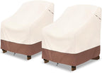 okcool Patio Adirondack Chair Cover 2 Pack,Waterproof Heavy Duty Outdoor Chair Covers,Patio Adirondack Chair Cover for Outdoor Chair,(35 W x 37 D x 36 H inches),Beige & Brown