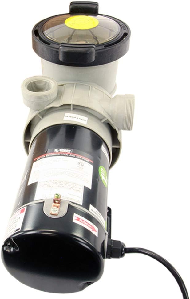 Rx Clear Dorado 1 HP Dual Port Pump | Above-Ground Swimming Pool Pump | 115V 7.3 Amps | See-Through Strainer Cover | Energy Efficient | Low Maintenance