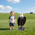 Bald Eagle Statue Outdoor - Large American Eagle Figurine, Garden Sculpture for Outside, Yard, Lawn Decor, Hand-Painted Weather-Resistant Resin, 24.4-Inch