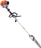 Gas Chainsaw with Extension Pole VEVOR, Top Handle 12 Inch, 26cc 2-Cycle 7-in-1 Pole Saw Multi-Tool w/Safety Gear—Hedge Trimmer, String Trimmer/Weed Eater, Edger, Brush Cutter (3T/40T)